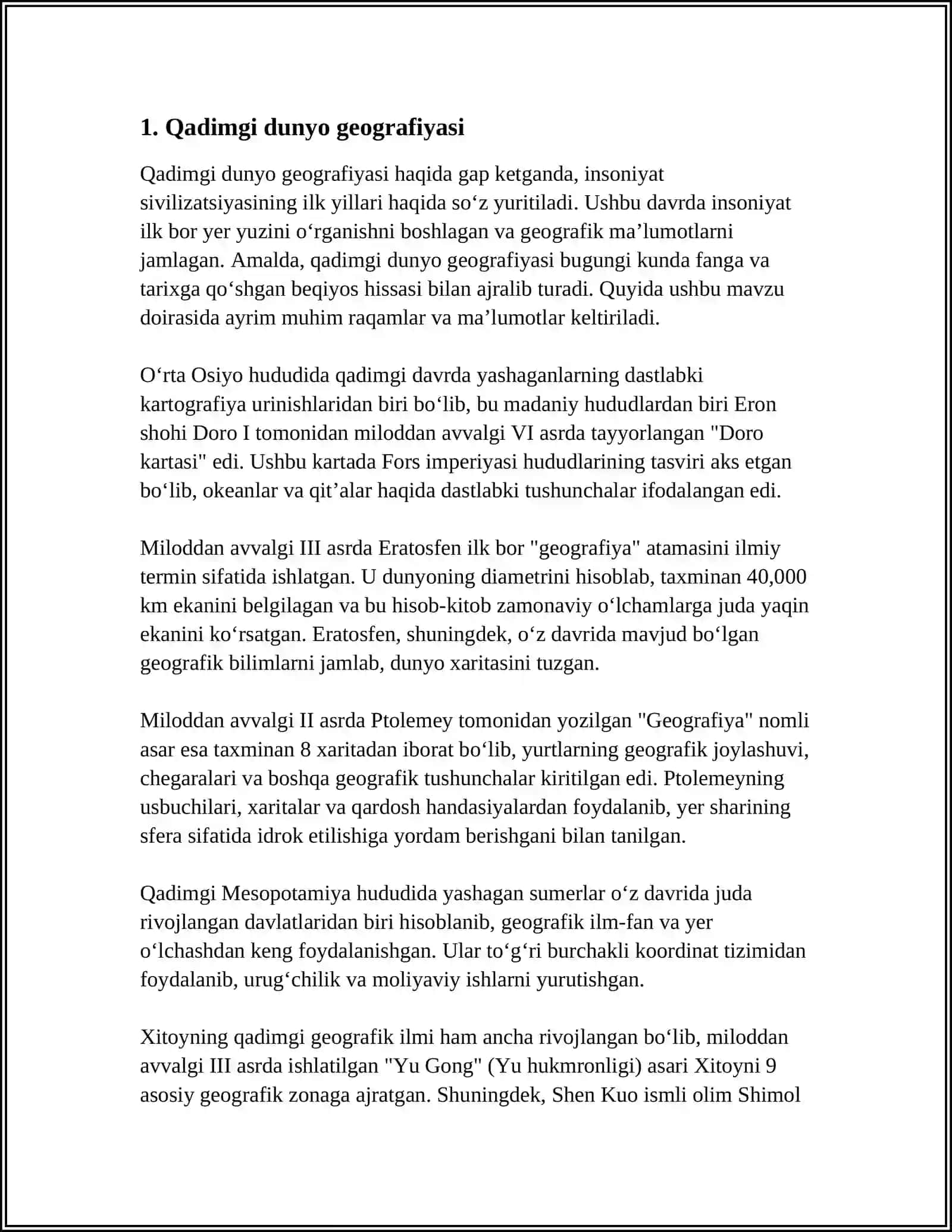 TARIXIY GEOGRAFIYANING ASOSIY BOʻLIMLARI 3