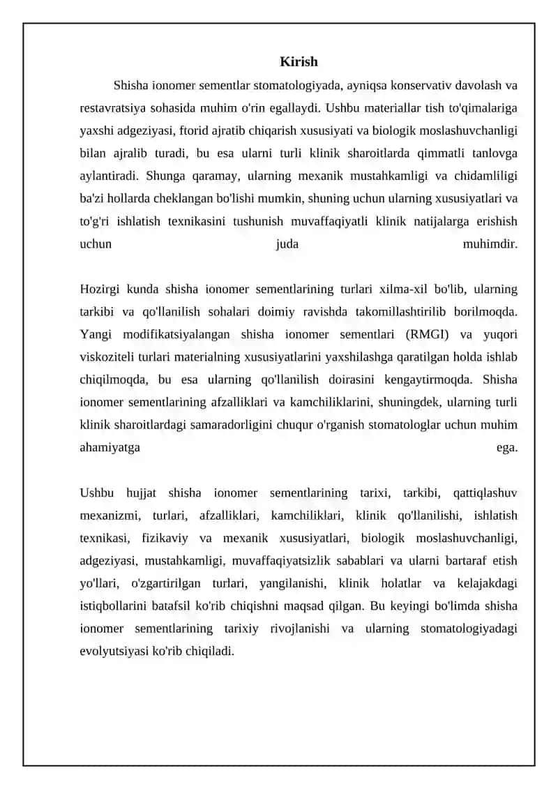Restavrativ stomatologiyada shishaionomer sementlardan foydalanish 3