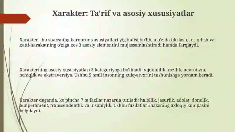 Xarakter 3
