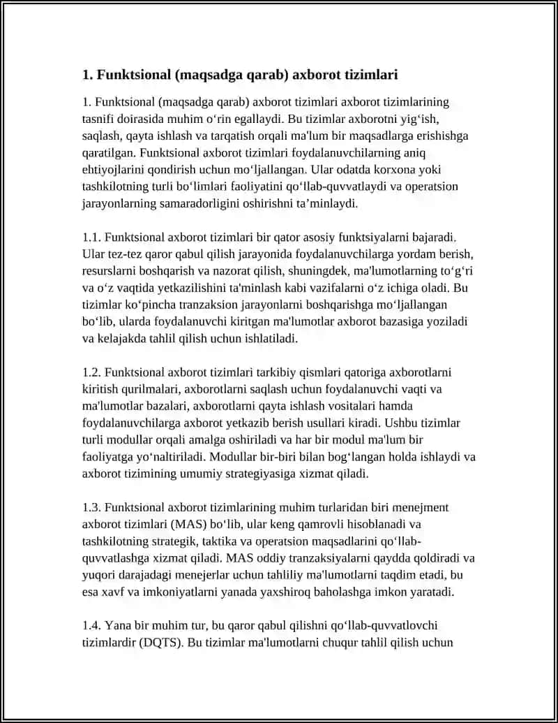 Funktsional axborot tizimlari 3