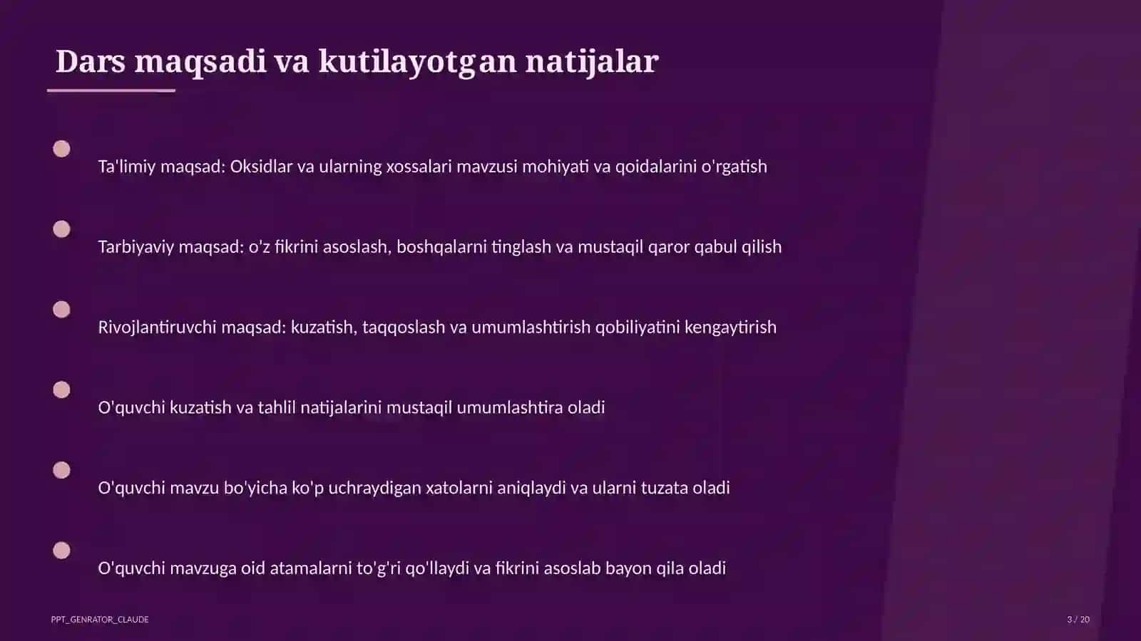Oksidlar va ularning xossalari (8-sinf) 3