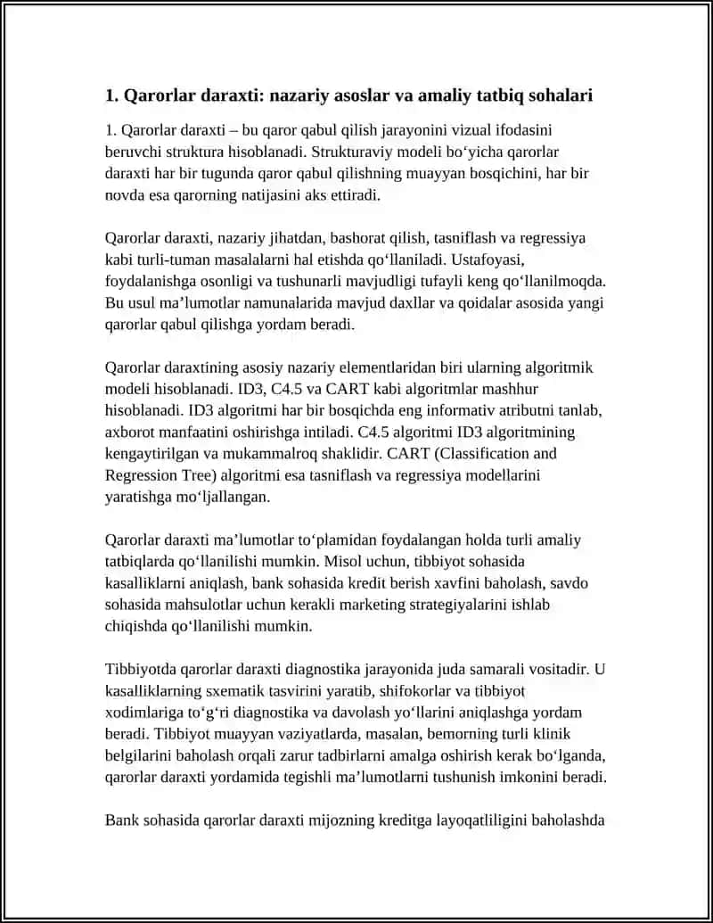 QARORLAR DARAXTINING AMALIY TATBIQLARI 3