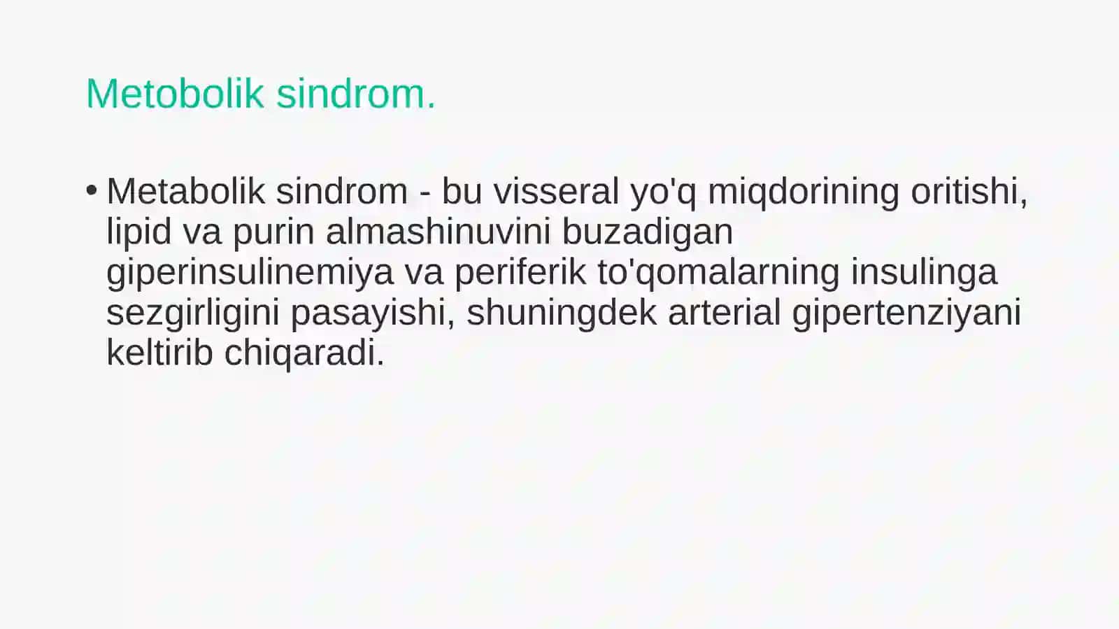 Metabolik sindrom. 3