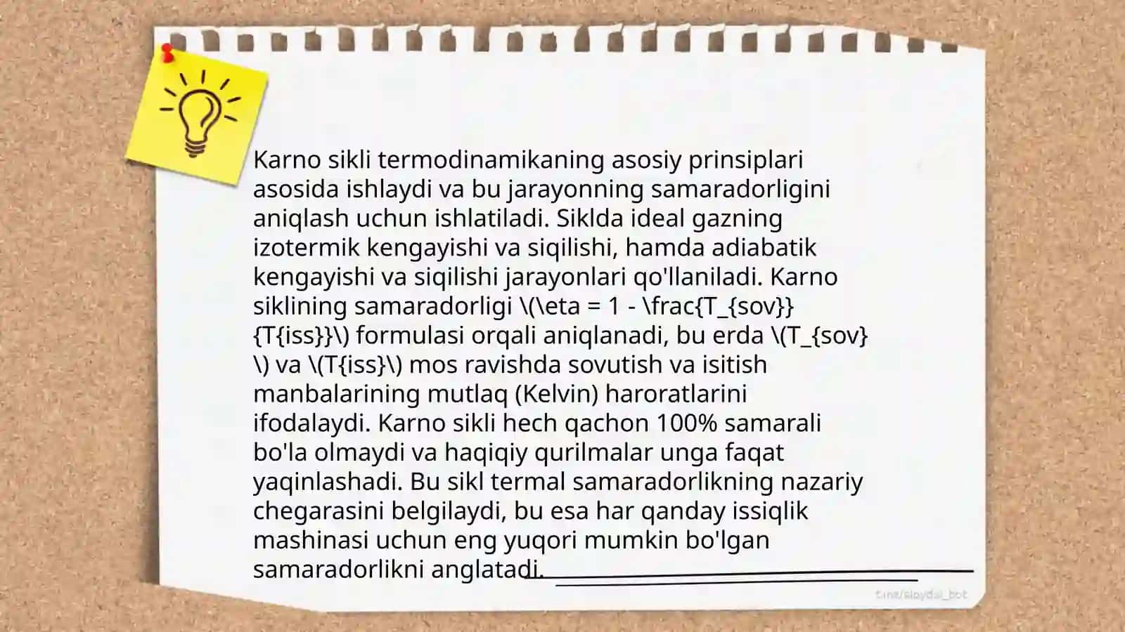 Karno sikli. FIK. Entropiya 3
