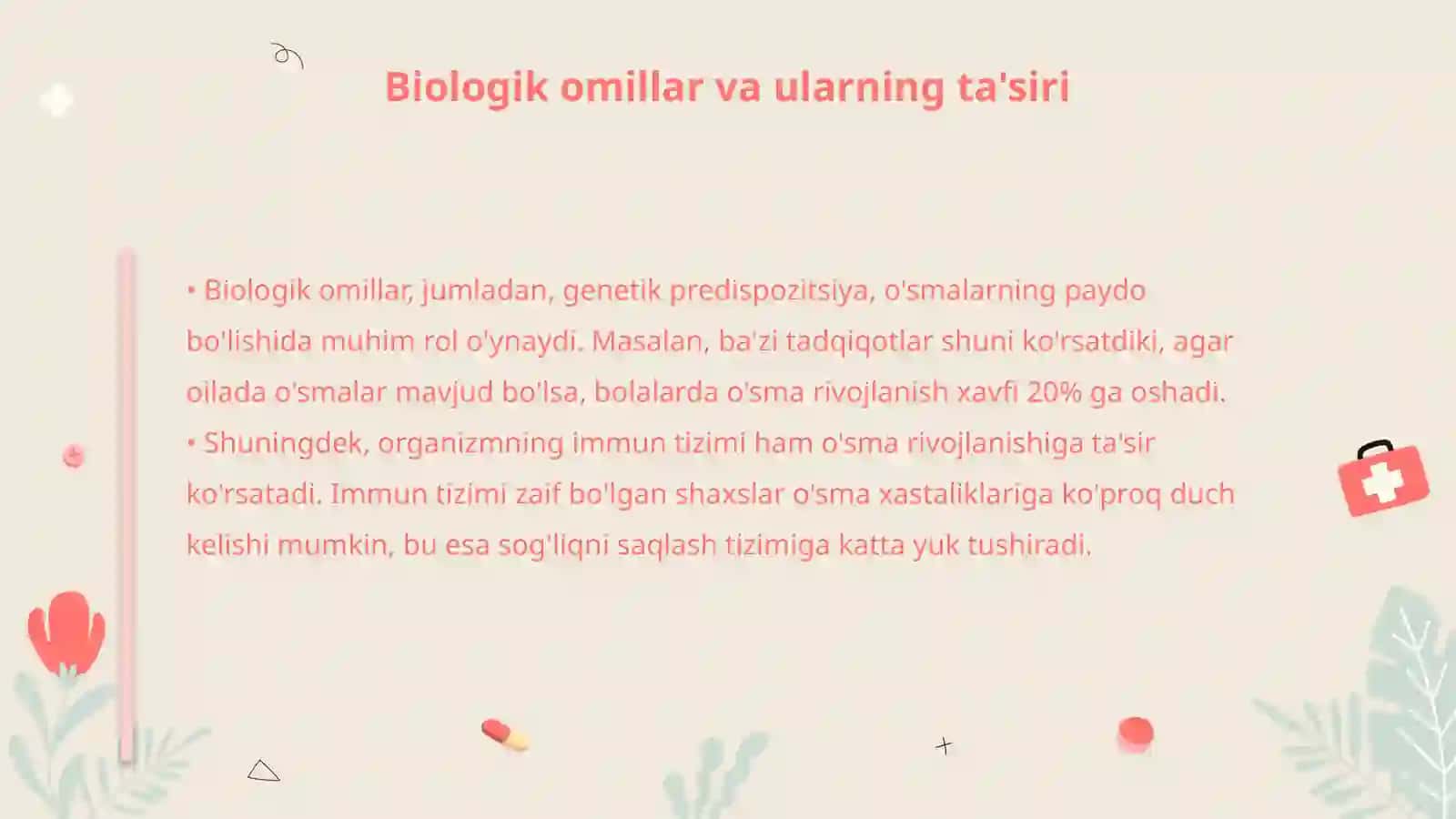 Oʻsmalarni paydo qiluvchi sabablar 3