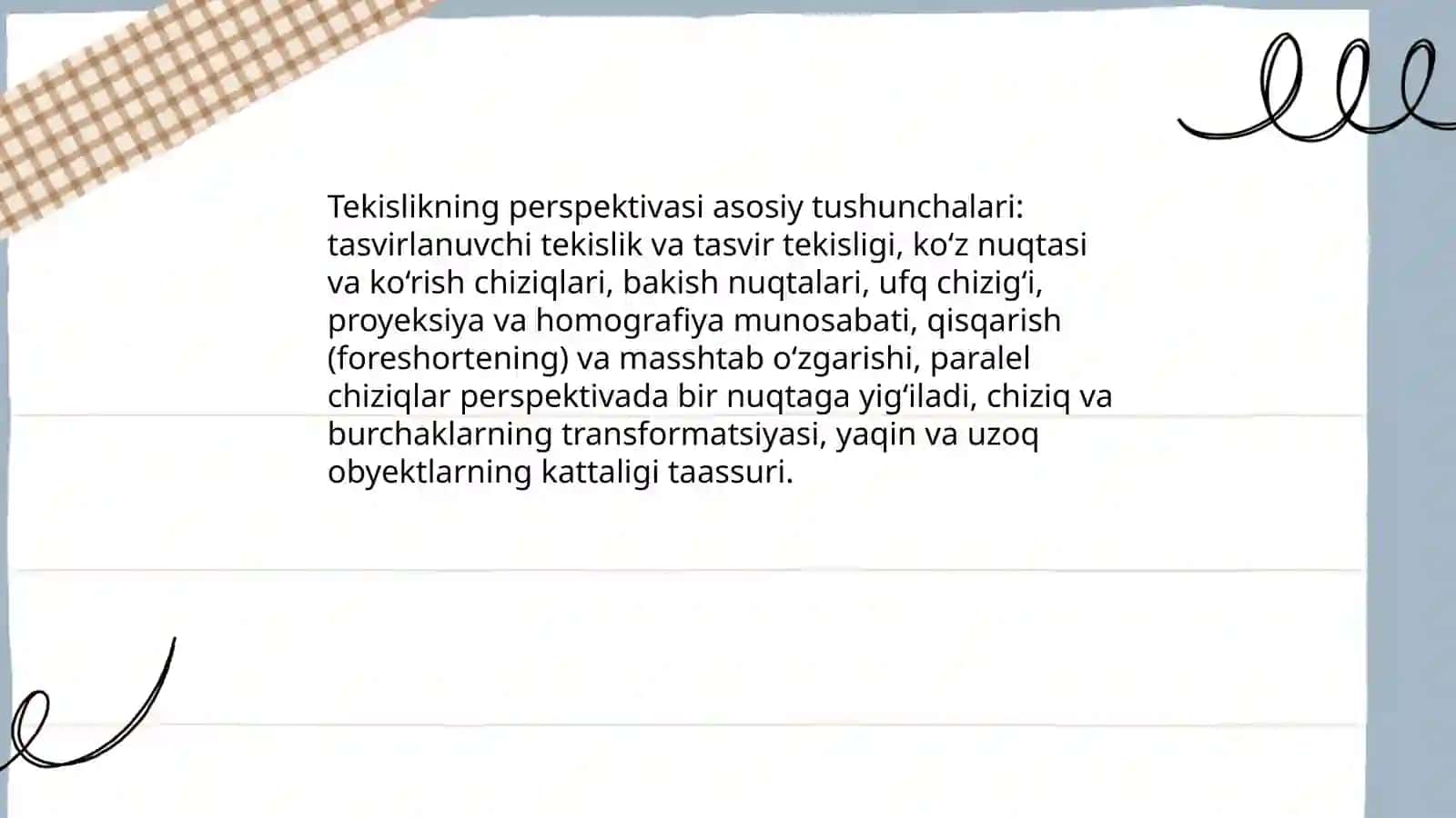 Tekislikning perspektivasi 3