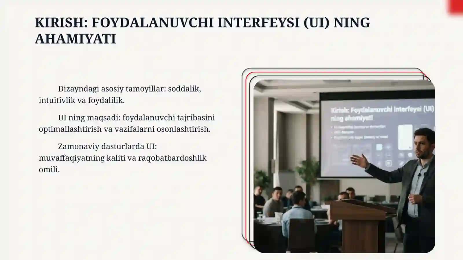 Foydalanuvchi interfeysi dizaynidagi boshqaruv elementlari. Utilit dasturlar. Buyurtma yoki tayyor dasturiy ta`minot. 3