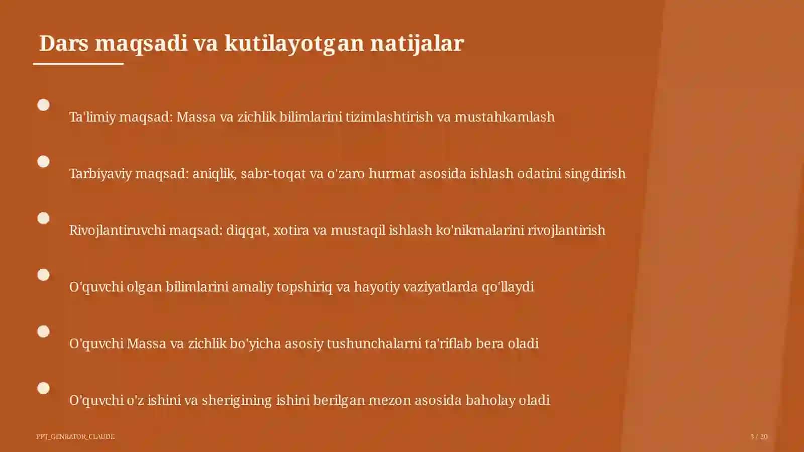 Massa va zichlik (6-sinf) 3