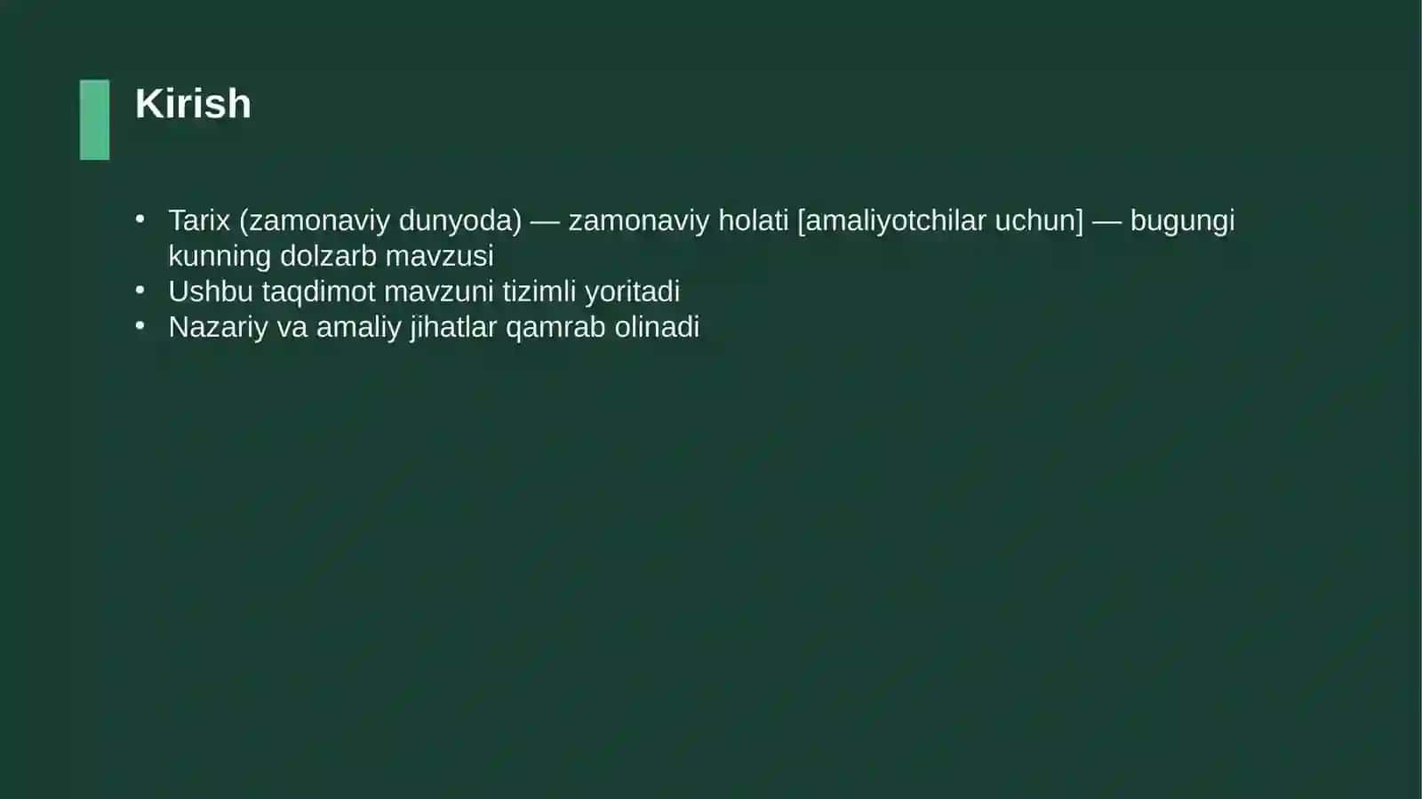 Tarix (zamonaviy dunyoda) — zamonaviy holati [amaliyotchilar uchun] 3