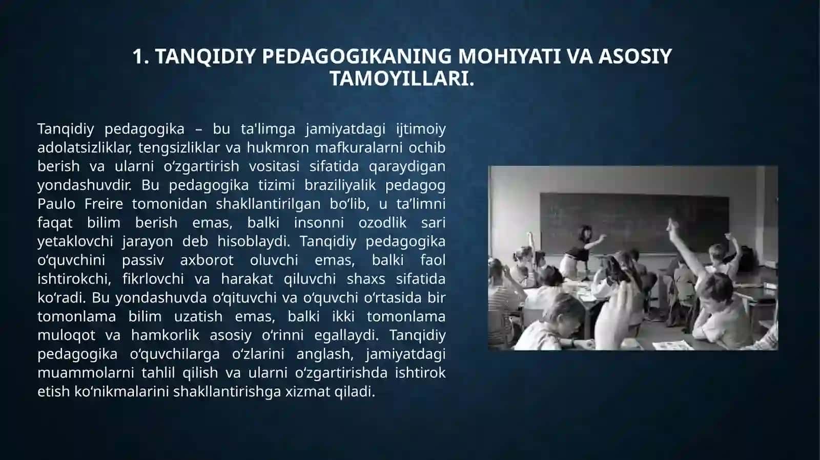 Tanqidiy  pedagogikaning ijtimoiy jarayonlarga     tasiri 3