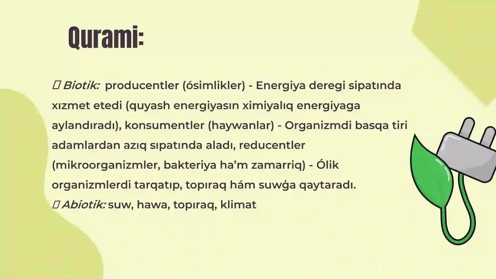 Ekosistemalardi analizlew ha’m bahalaw usillari 3
