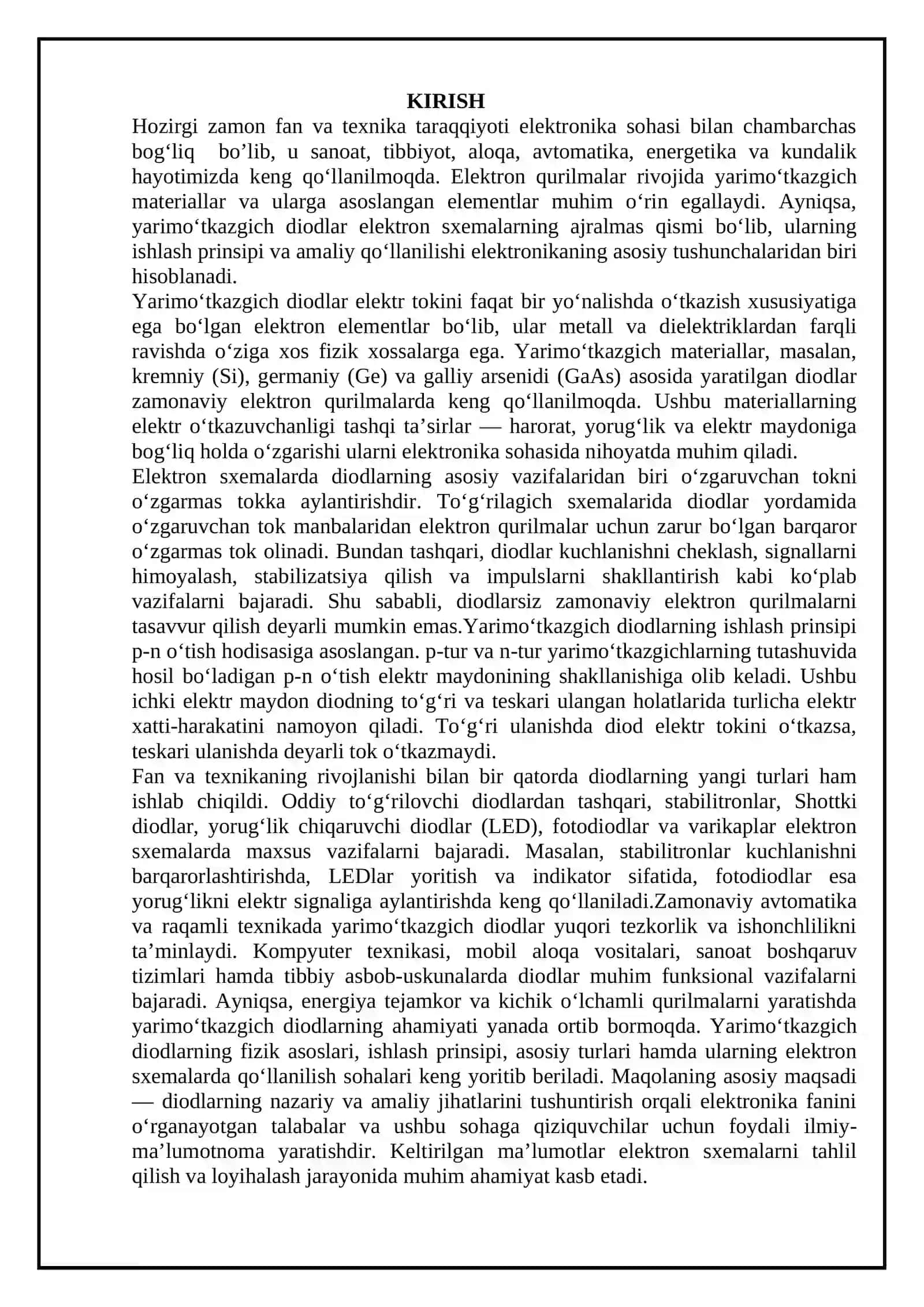 Elektronika Yarimotkazg’ich diodlar 3