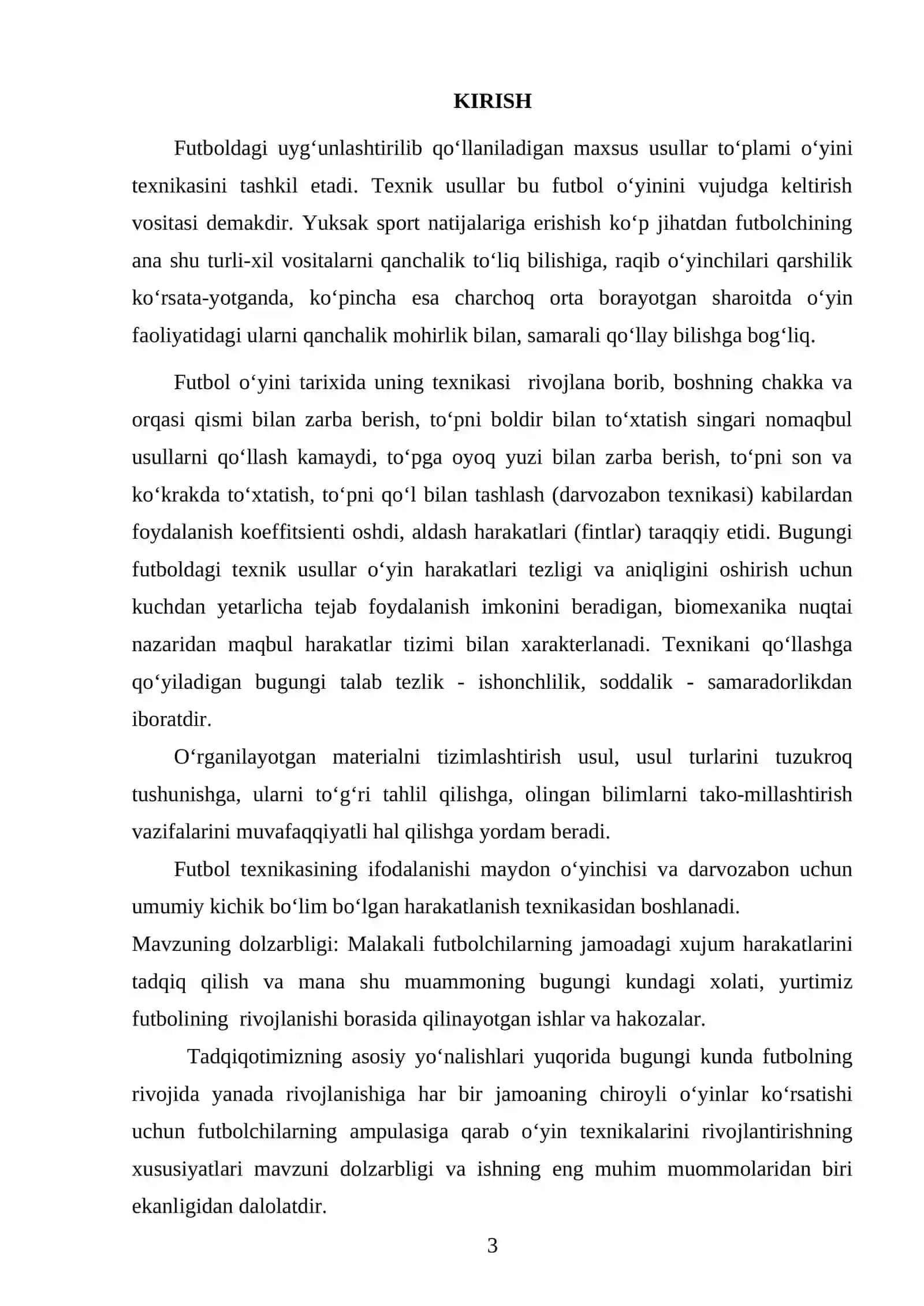 Futbol oʻyinida toʻpni qabul qilish va uzatish texnikasini oʻrgatish tartibi 3