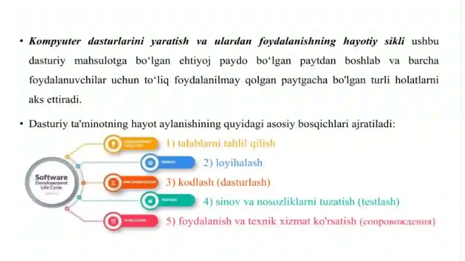 Dasturiy ta’limot hayotiysiklining asosiy jarayonlari 3