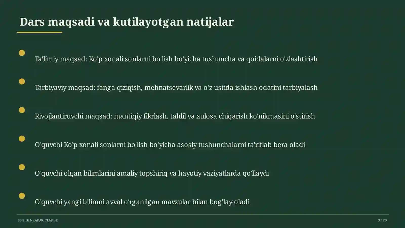 Ko'p xonali sonlarni bo'lish (4-sinf) 3