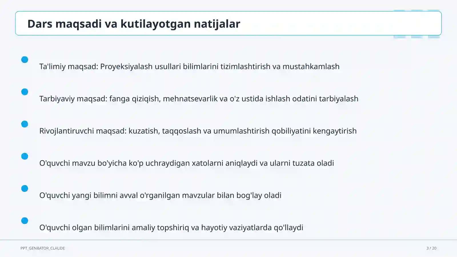 Proyeksiyalash usullari (8-sinf) 3