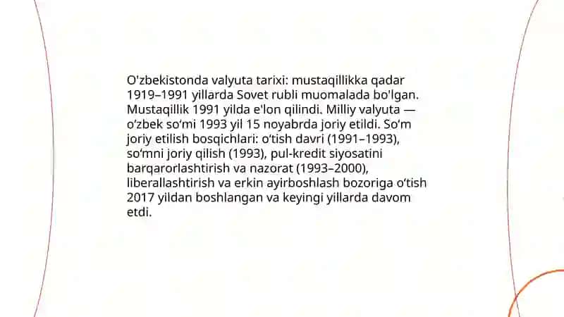 O'zbekistonda valyutaning muomilagaa kiritilish 3