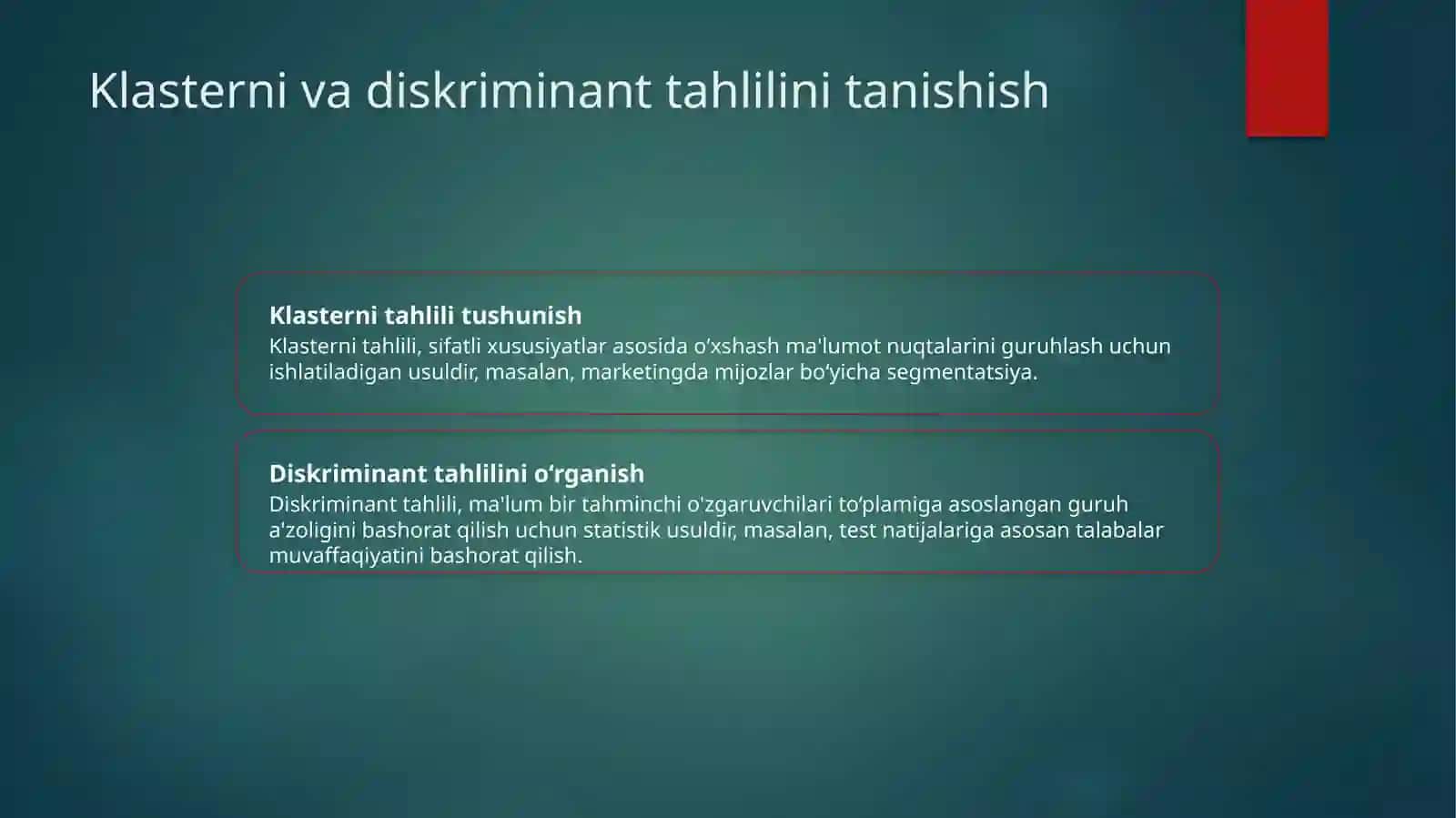 Klastervadiskriminanttahlili:o‘xshashlikvafarqlar 3