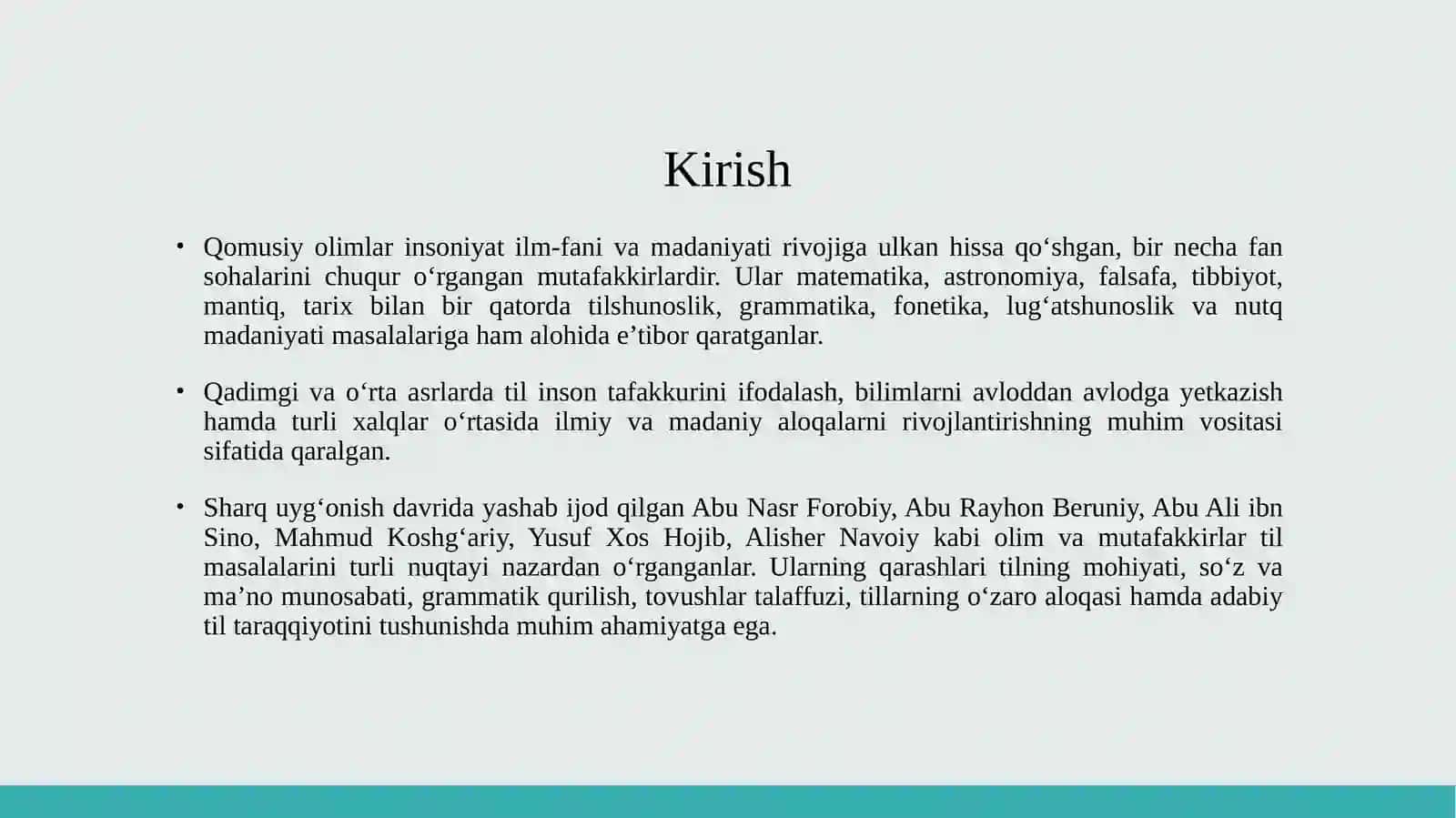 Qomusiy olimlarning tilshunoslikka oid qarashlari 3