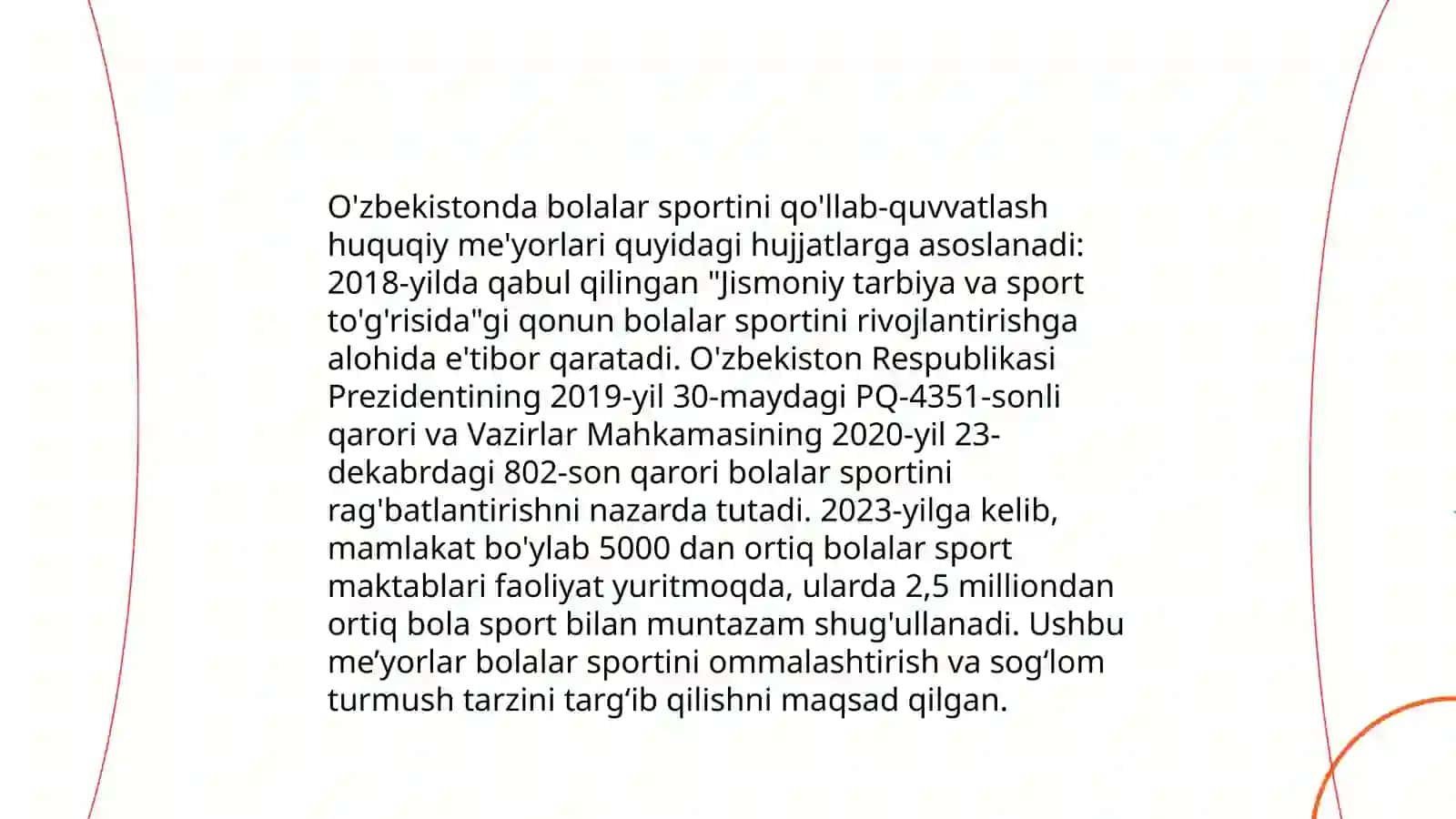 Õzbekistonda bolalar sportining huquqiy me'yoriy asoslari 3