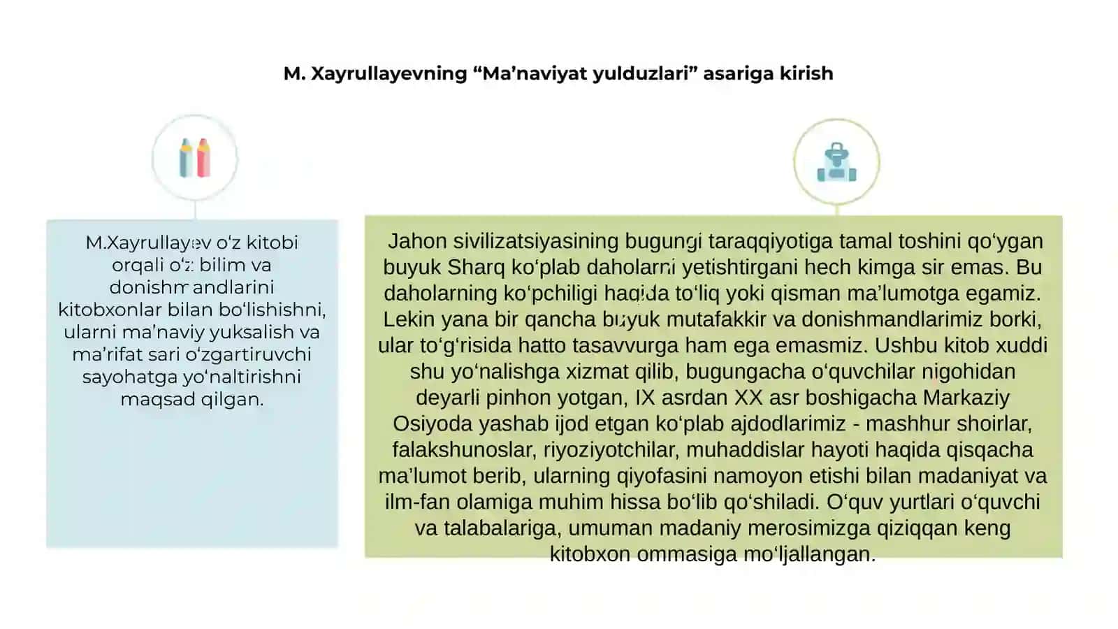 M. Xayrullayevning Ma'naviyat yulduzlari kitobi haqida 3