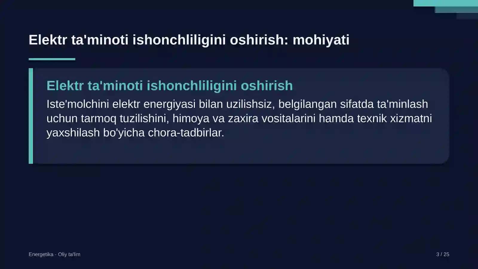 yuqumli kasalliklar shifoxonalarida elektr ta'minoti ishonchliligini oshirish 9766 3