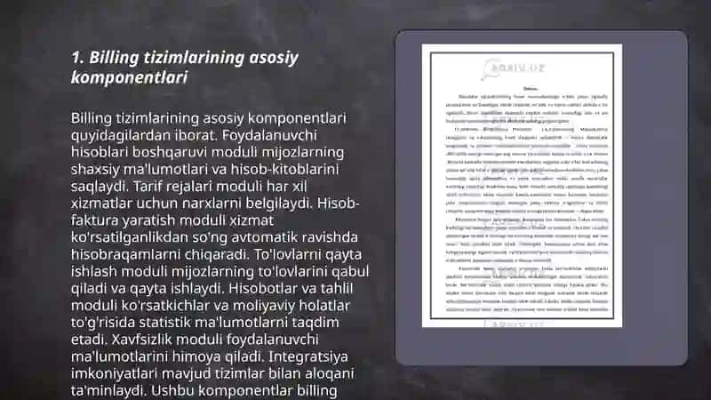 BILLING tizimini ishlash texnologiyasi va iqtisodiyoda qoʻllash salmogʻi 3