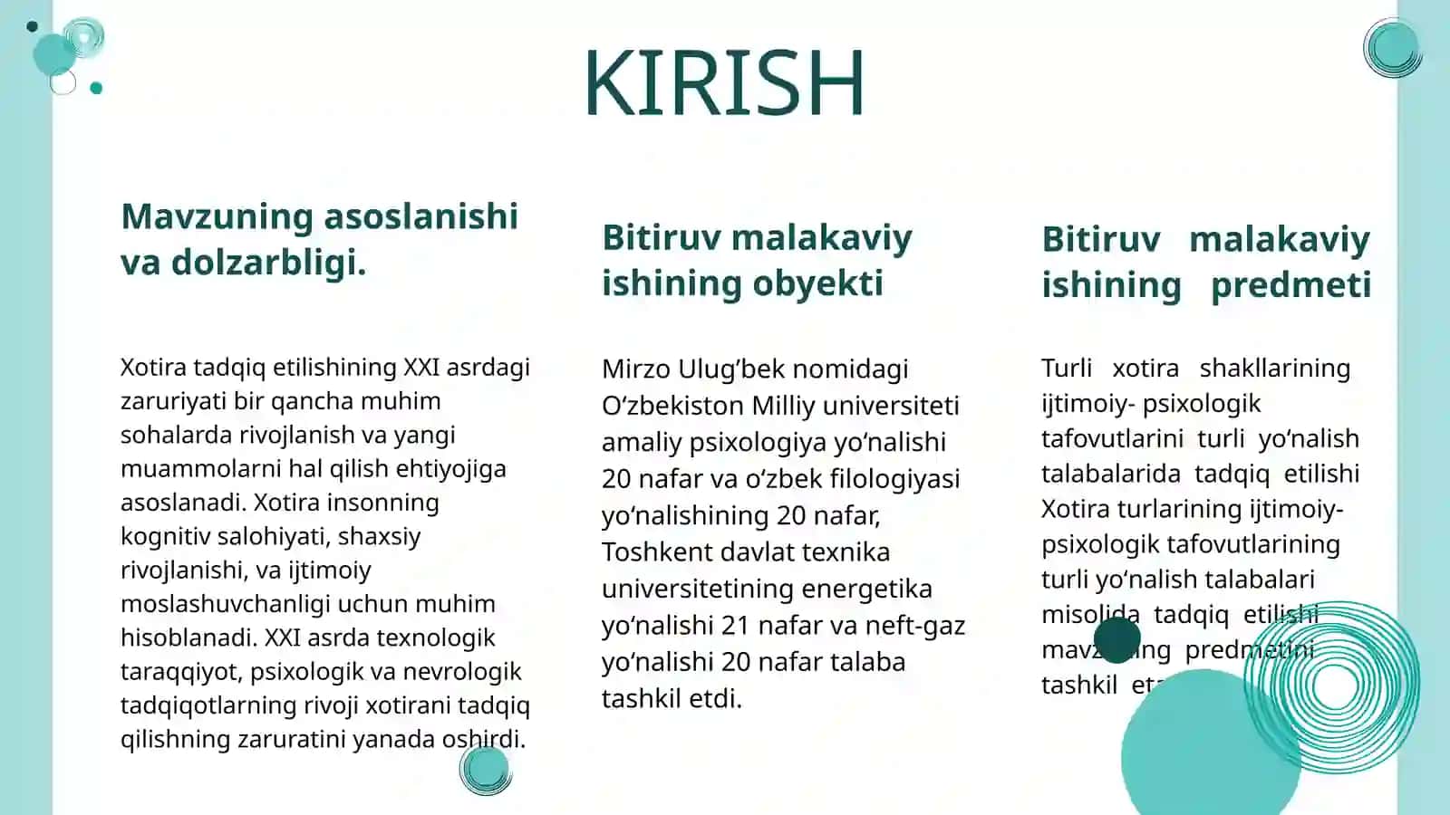 TURLI XOTIRA SHAKLLARINING IJTIMOIY-PSIXOLOGIK TAFOVUTLARI (TURLIYOʻNALISHTALABALARI MISOLIDA) 3