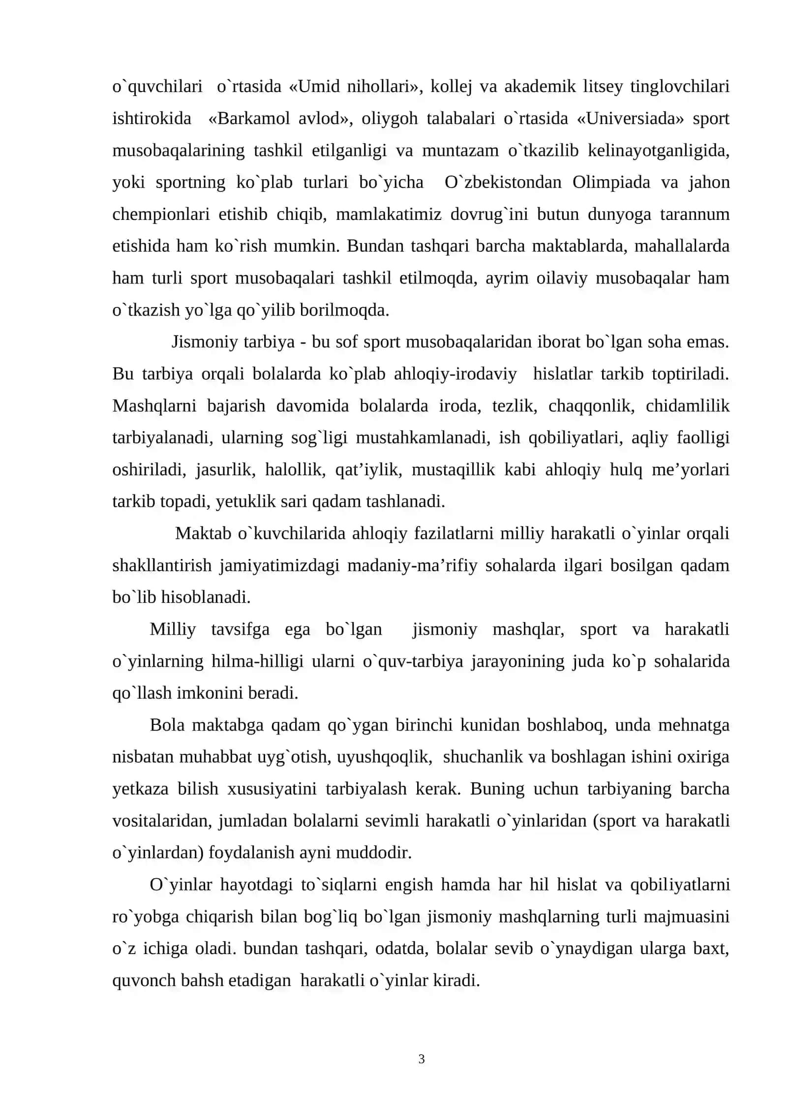 HARAKATLI O`YINLAR VOSITASIDA O`QUVCHILARNING JISMONIY SIFATLARINI RIVOJLANTIRISHNING NAZARIY ASOSLARI 3