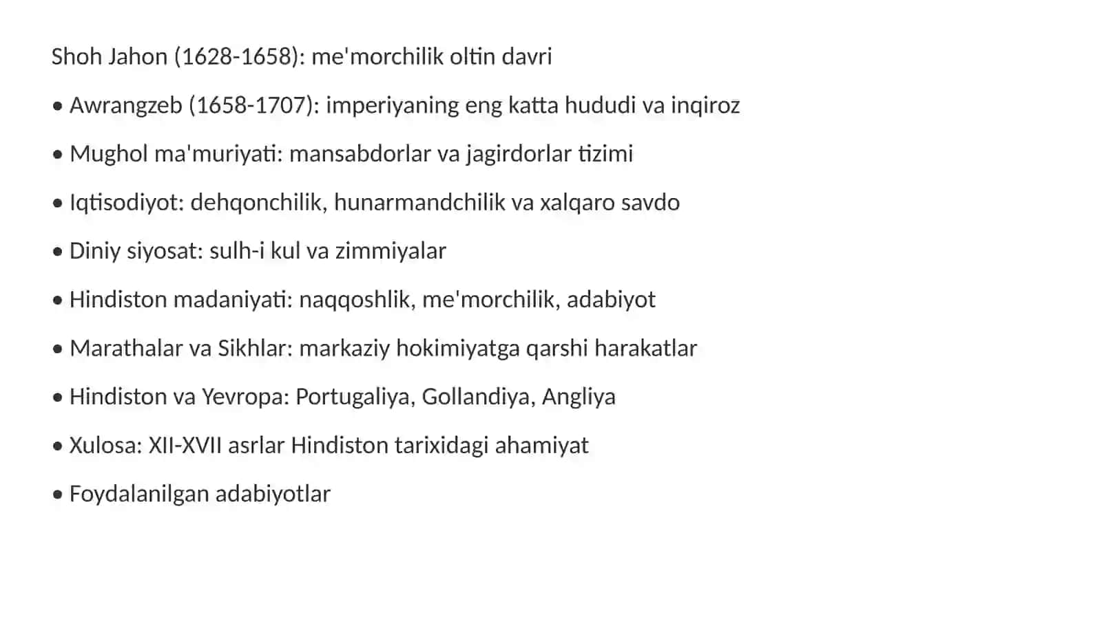 XII-XVII asrlarda Hindiston 3