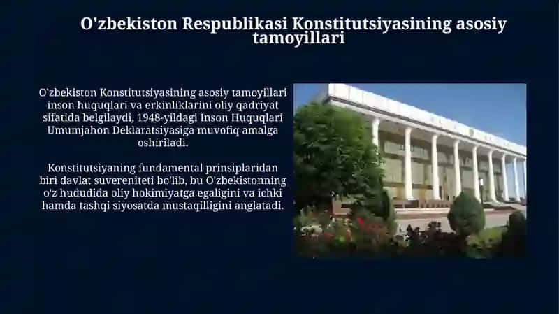 Oʻzbekiston Respublikasi Konstitutsiyasining asosiy tamoyillari 3