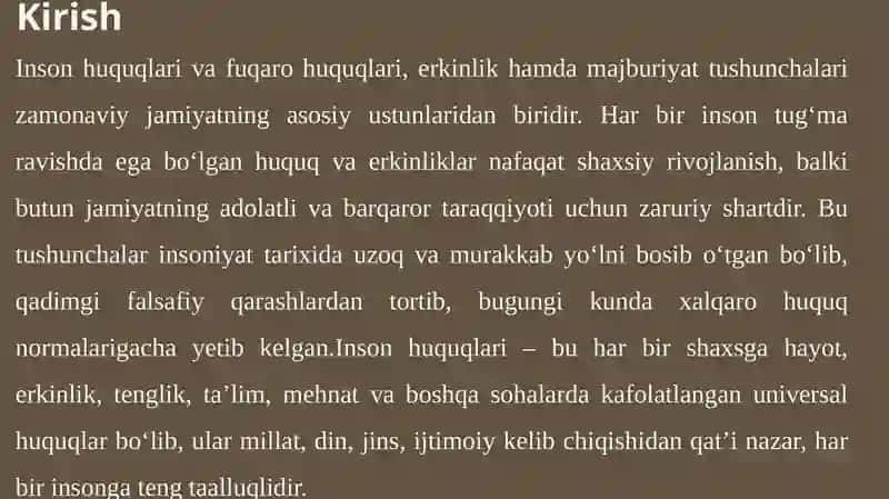 Inson huquqlari va fuqarolik huquqlari, erkinlik va majburiyattushunchalari 3