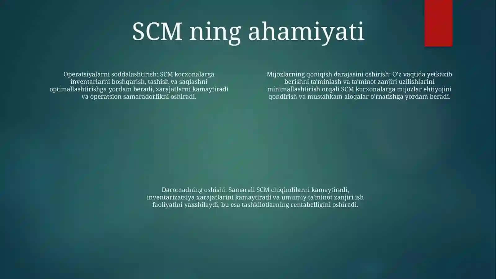 Yetkazib Berish Zanjirini Boshqarish (Scm) 3