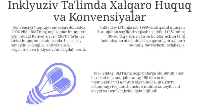 Inklyuziv Ta'limda Xalqaro Huquq va Konvensiyalar 3