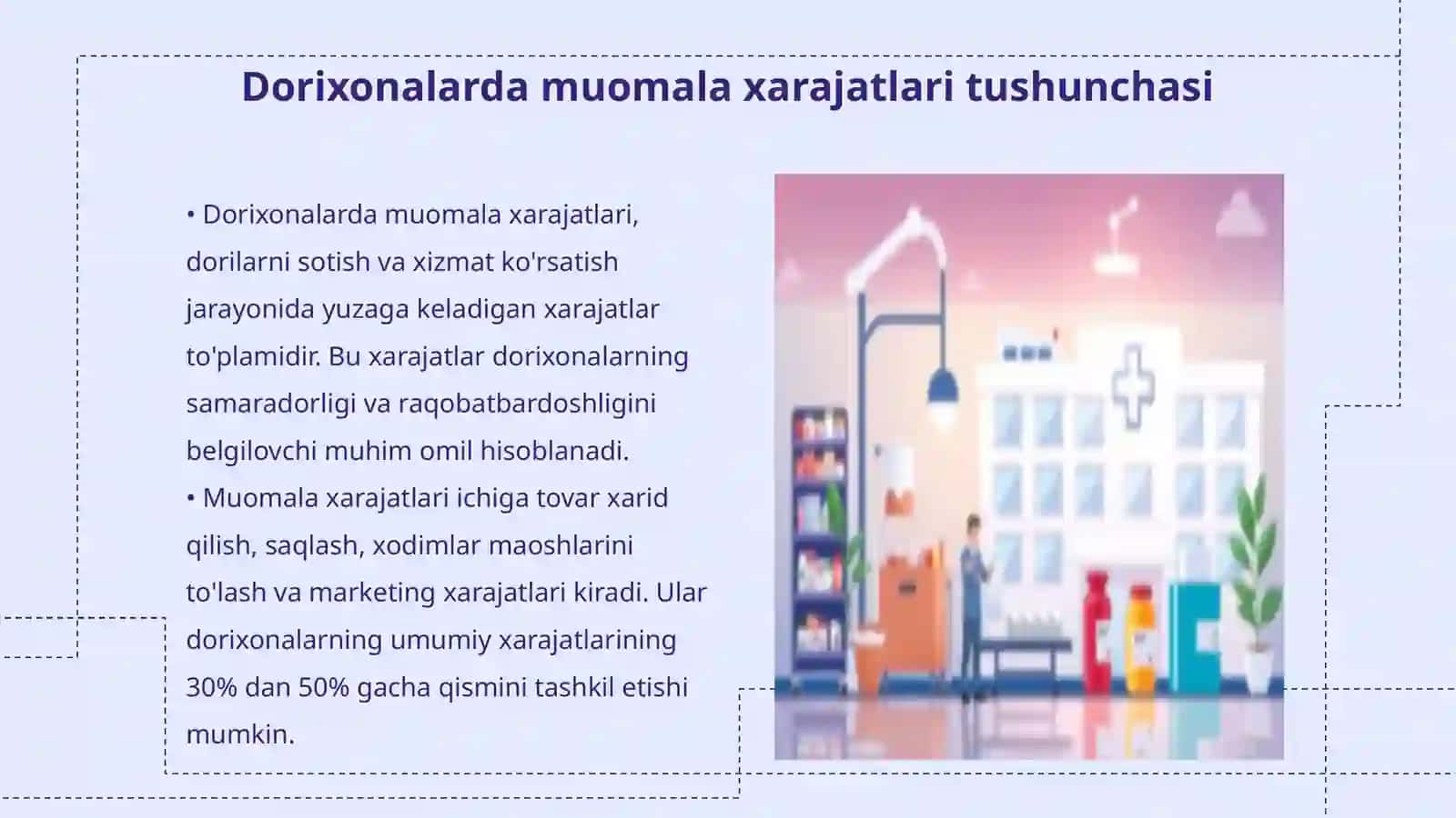 Dorixonal muomala xarajatlari 3