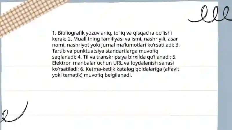 Bibliografik roʻyxat tuzish qidalari 3