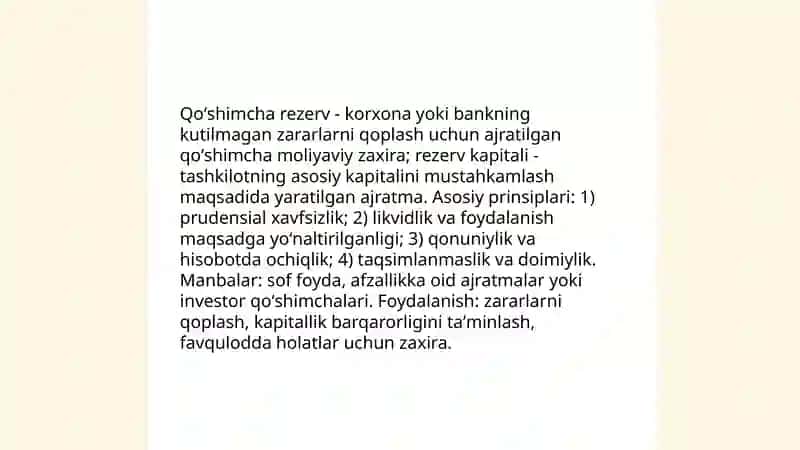 Qoʻshimcha rezerv va rezerv kapitali 3
