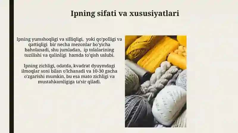 Ipning sifati va xususiyatlari 3