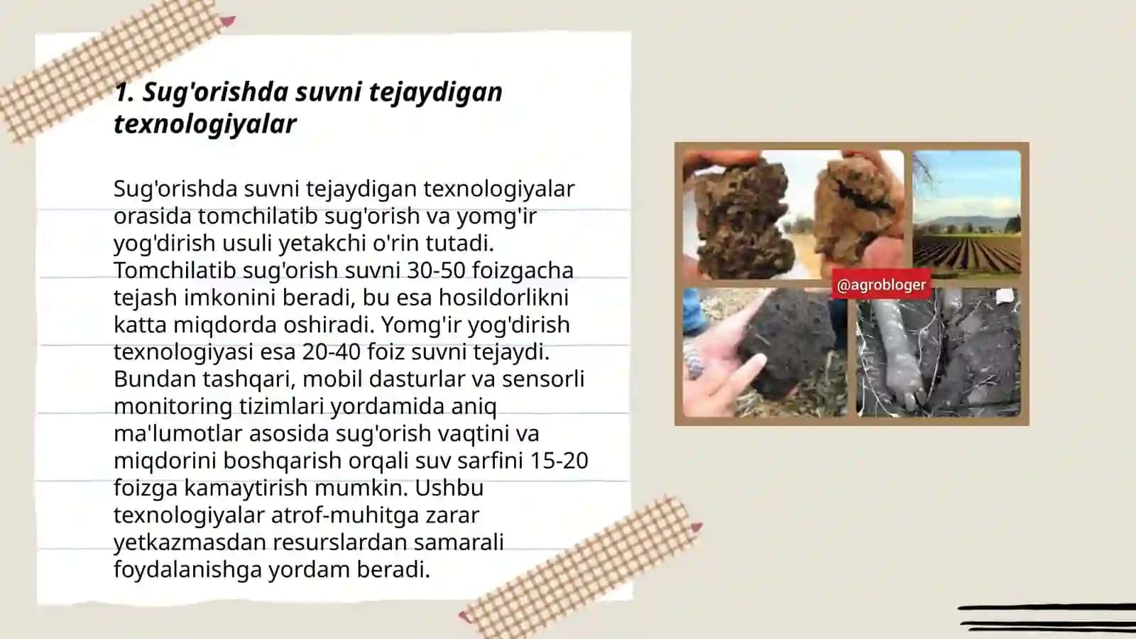Tuproq unumdorligini oshirishda resurs-tejamkor texnologiyalar 3