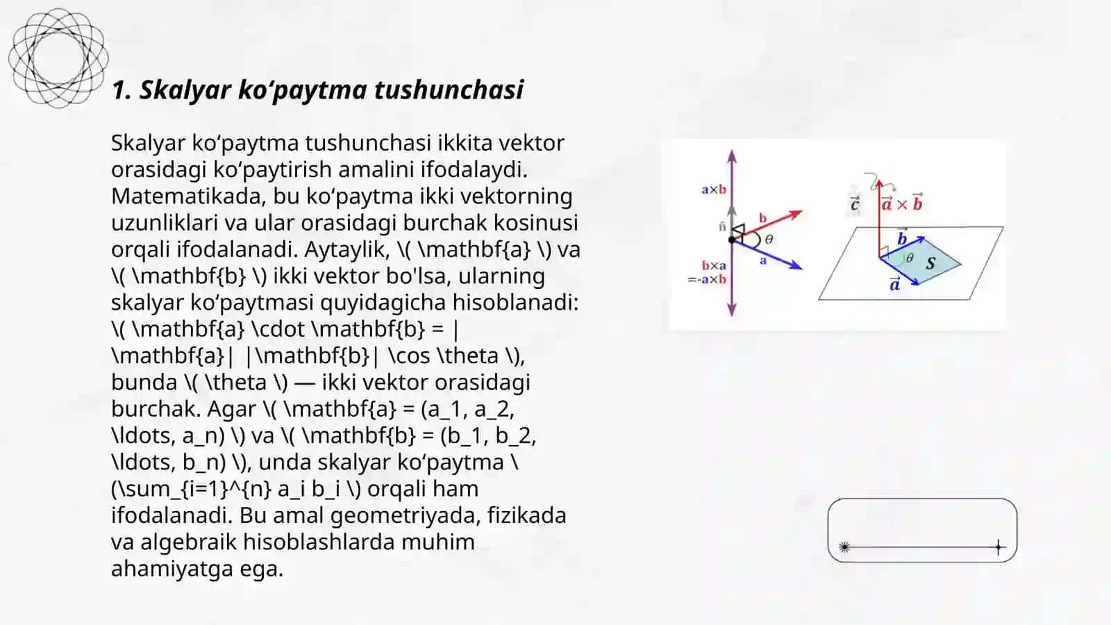 Ortogonal vektorlar sistemasi 3