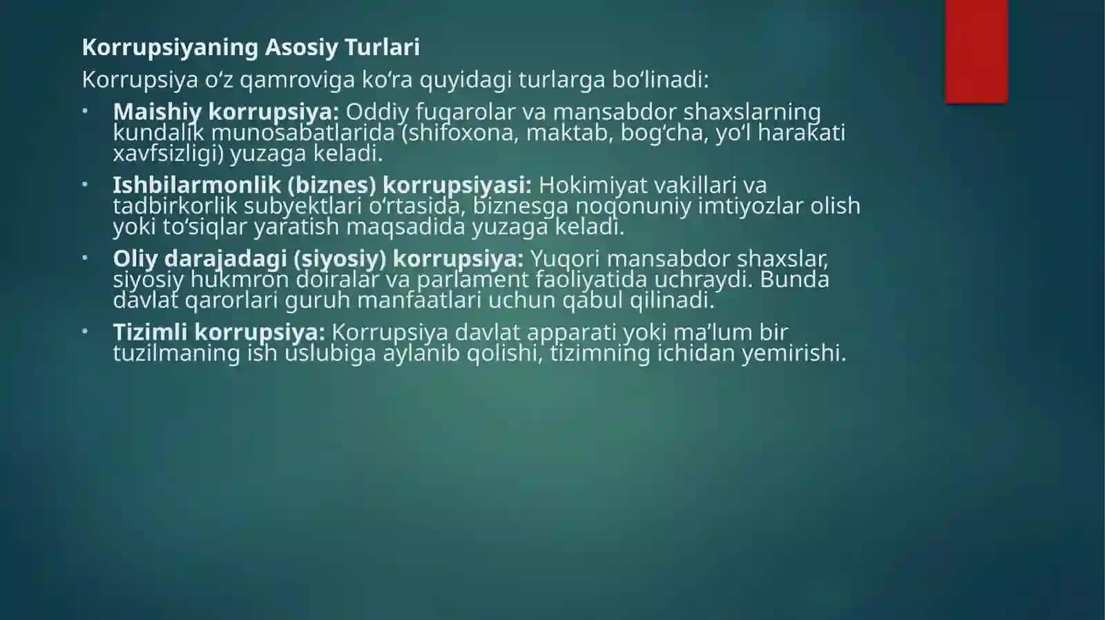 Korrupsiyaning Turlari 3