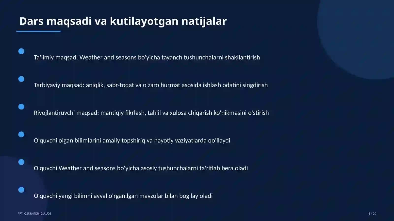 Weather and seasons (4-sinf) 3