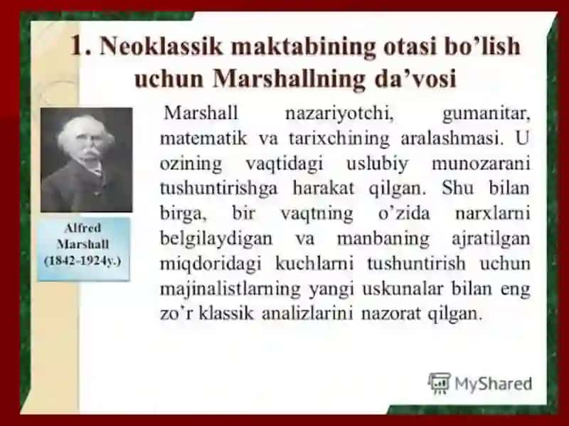 ALFRED MARSHALL IQTISODIY QARASHLARI 3
