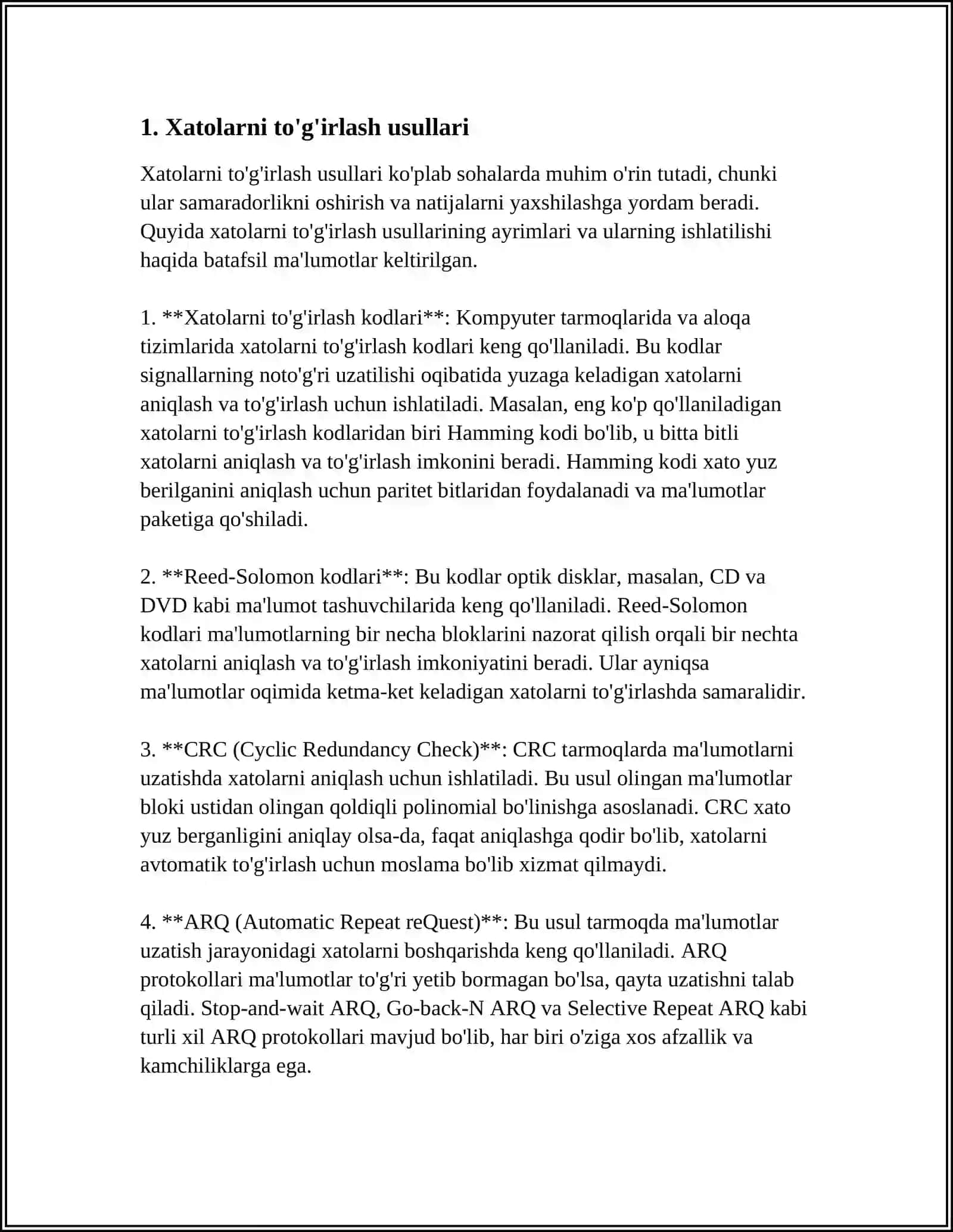 Xatolarni to'g'irlash usullari 3