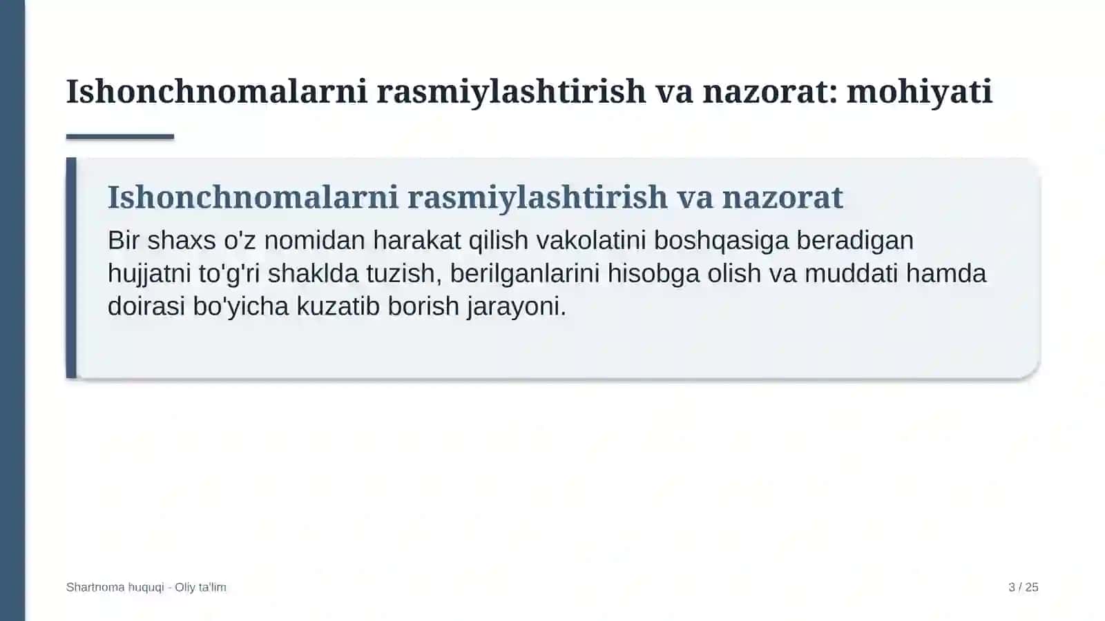Elektron hujjat aylanishi tizimlarida ishonchnomalarni rasmiylashtirish va nazorat qilish 3