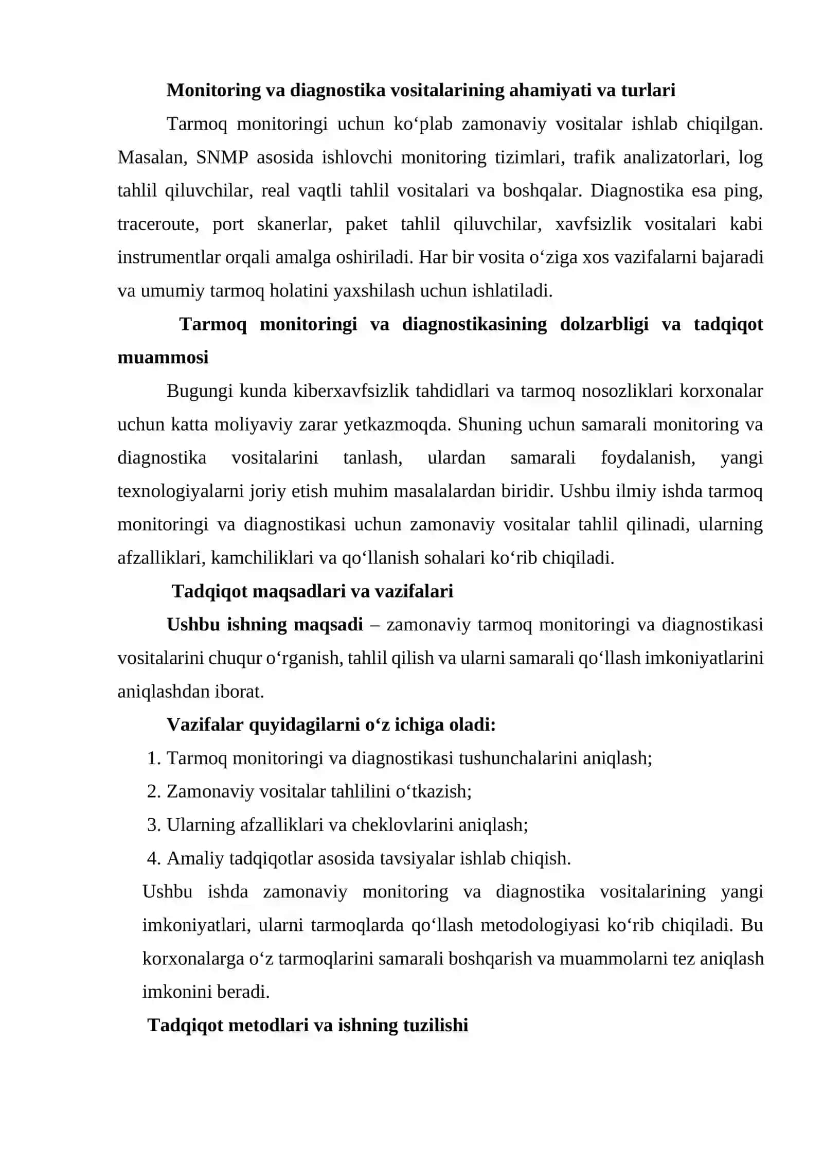 Tarmoq manitoringi va diagnostikasi uchun zamonaviy vositalar 3