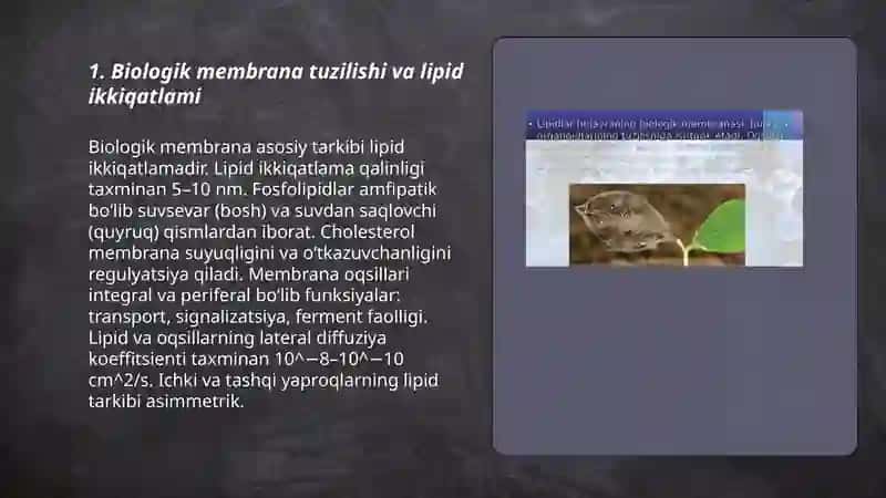 Biologik membranalardagi fizik jarayonlar 3