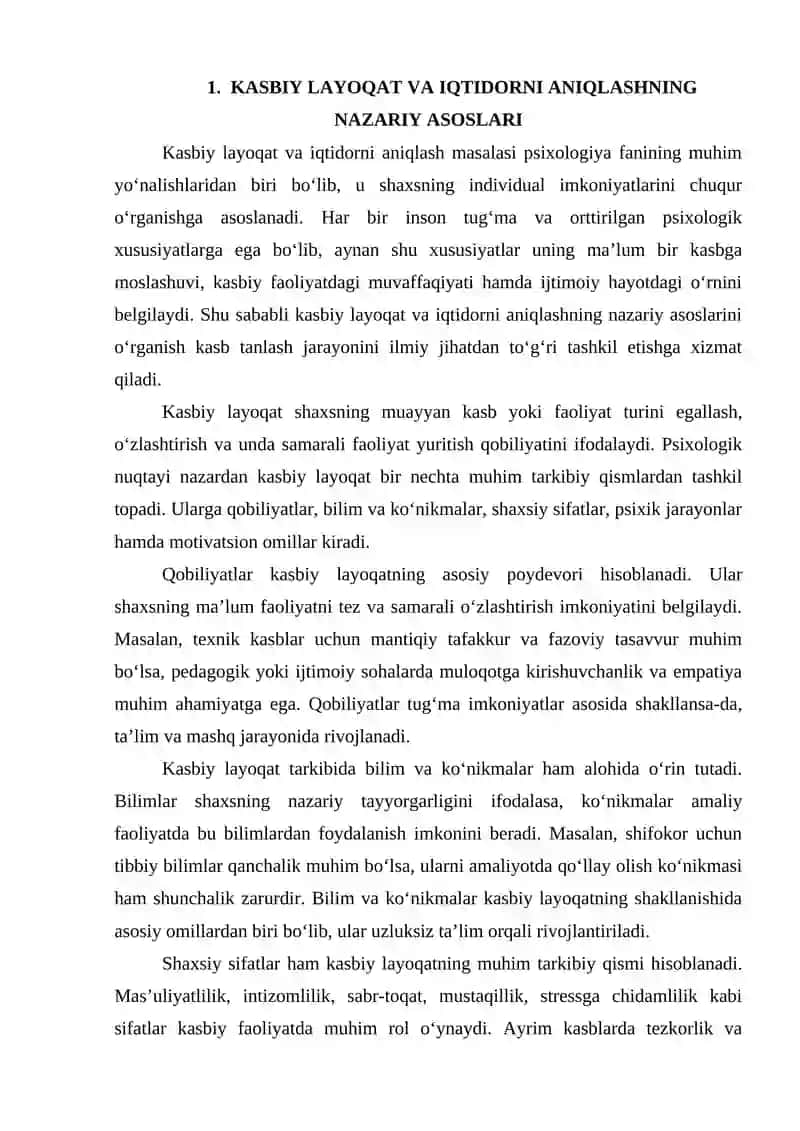 Kasbiy layoqat va iqtidorni aniqlashda psixologik testlarning o‘rni 3