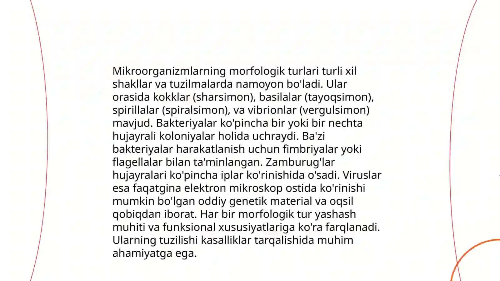 Turli mikroorganizmlar morfologik turlariga tavsif 3
