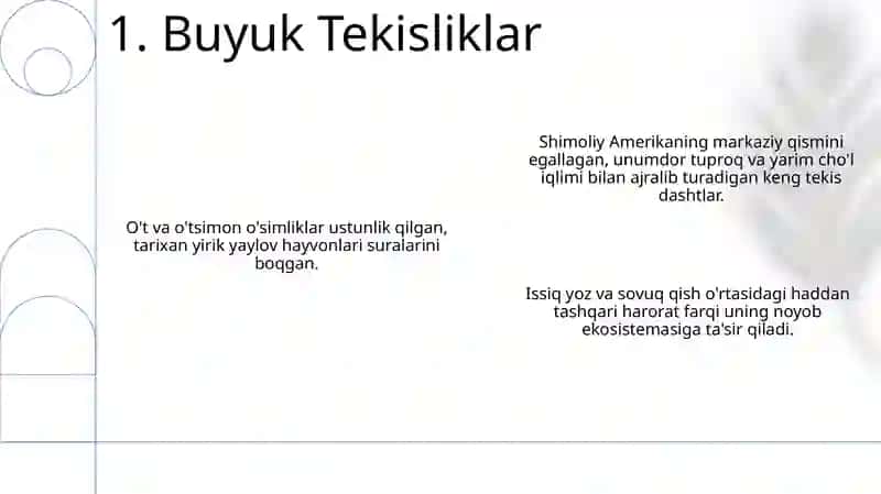 Shimoliy Amerika materigining tabiiy geografik oʻlkalariga tavsif berish 3